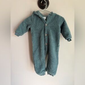 Little Planet by Carters Blue Sherpa Hooded Bunting Jumpsuit 24M 1R914810